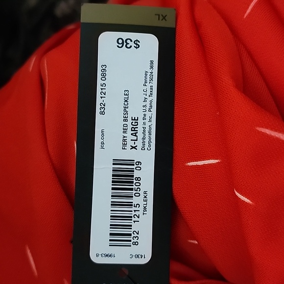 NWT Worthington Women's Top Long Batwing Sleeves Fiery Red Bespeckled Size XL - Picture 11 of 11